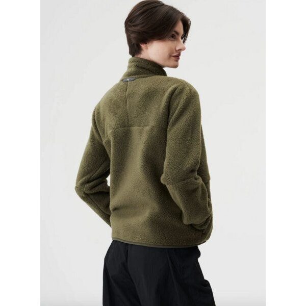 pinqponq Fleece Jacket - Eternal Olive - Peat black (Female)