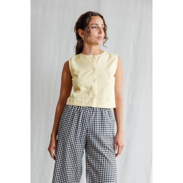 Jyoti - Fair Works Baumwoll Top Diyan Zitronengelb
