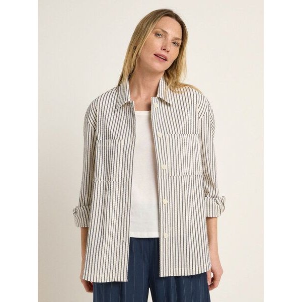 LANIUS Streifen Blusenjacke aus Bio-Baumwolle und TENCEL Lyocell