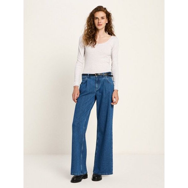 LANIUS Marlenejeans mit Bundfalte aus Bio-Baumwolle
