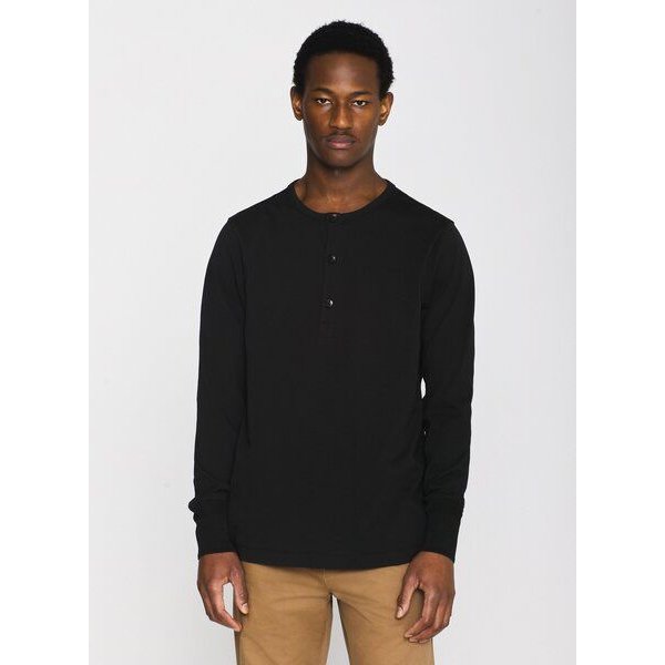KnowledgeCotton Apparel Sweatshirt - BO long sleeve henley - aus Bio-Baumwolle