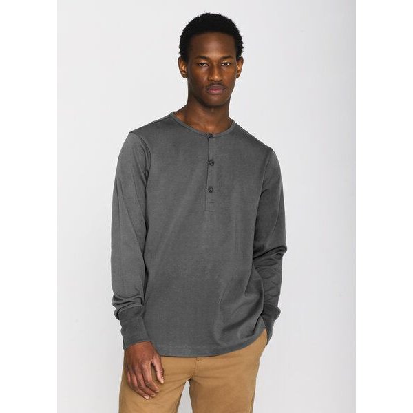KnowledgeCotton Apparel Sweatshirt - BO long sleeve henley - aus Bio-Baumwolle