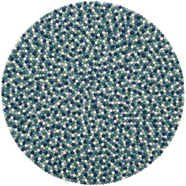 myfelt Filzkugelteppich rund, 100% Schurwolle