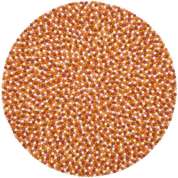 myfelt Filzkugelteppich rund, 100% Schurwolle