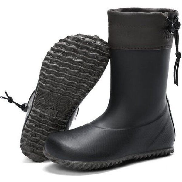 SAGUARO Gummistiefel Barfußschuhe vegan Winter Regen Stiefel Naturkautschuk gefüttert