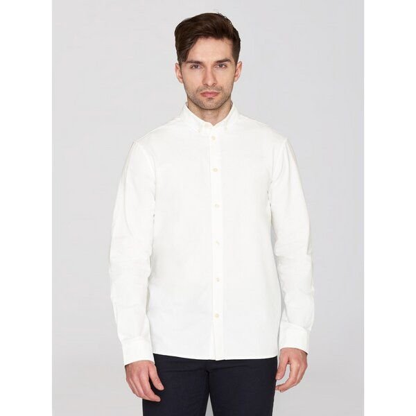 KnowledgeCotton Apparel Regular Hemd HARALD Small Owl Oxford aus Bio-Baumwolle - ROC/GOTS/Vegan