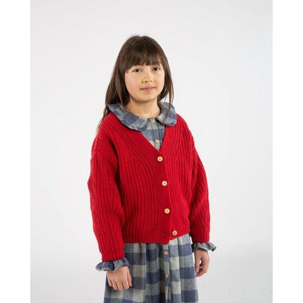 Matona Strickcardigan für Kinder aus Baumwolle und Wolle / V-Neck Cardigan