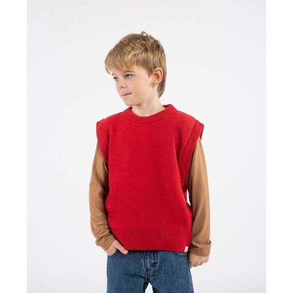 Matona Gestrickter Pullunder für Kinder aus Baumwolle und Wolle / Hug Vest