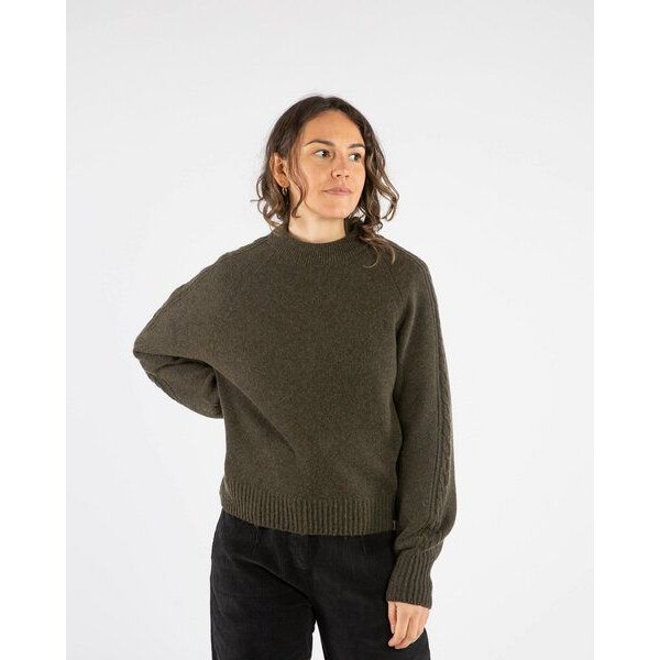 Matona Strickpullover mit Zopfmuster für Frauen aus Baumwolle und Lammwolle / Cable Knit Sweater