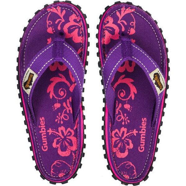 GUMBIES Purple Hibiscus – Vegane Badesandalen für Damen
