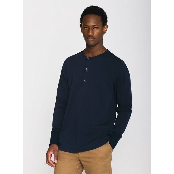KnowledgeCotton Apparel Sweatshirt - BO long sleeve henley - aus Bio-Baumwolle