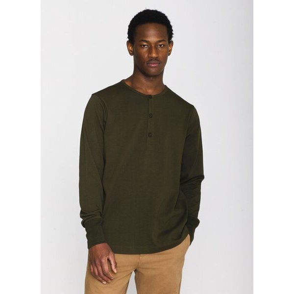 KnowledgeCotton Apparel Sweatshirt - BO long sleeve henley - aus Bio-Baumwolle