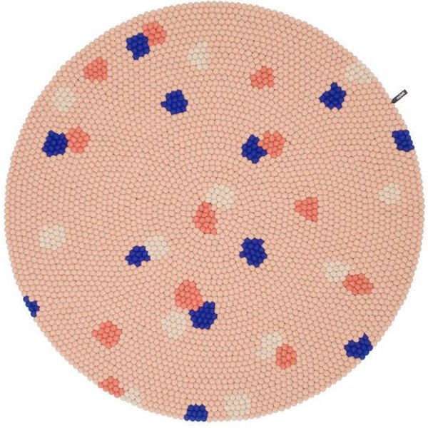 myfelt Terra Filzkugelteppich rund, 100% Schurwolle