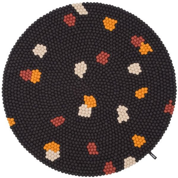 myfelt Terra Filzkugelteppich rund, 100% Schurwolle