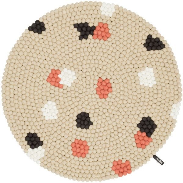 myfelt Terra Filzkugelteppich rund, 100% Schurwolle