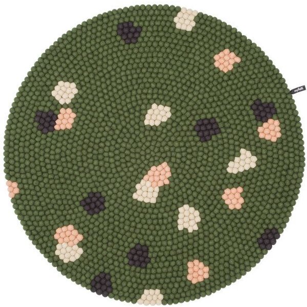myfelt Terra Filzkugelteppich rund, 100% Schurwolle