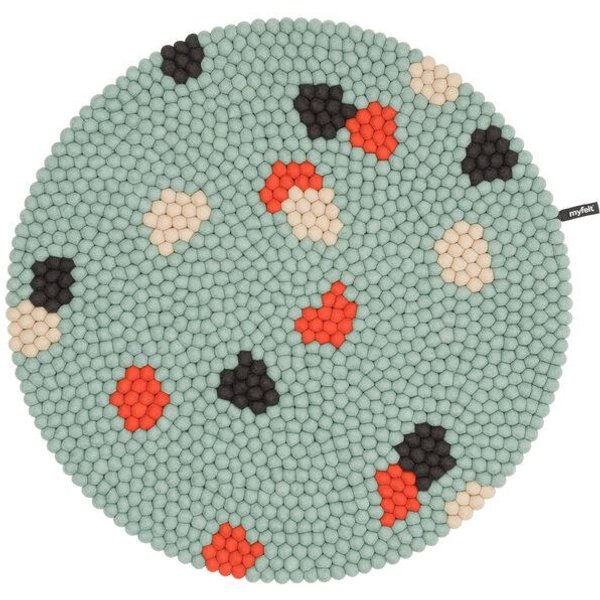 myfelt Terra Filzkugelteppich rund, 100% Schurwolle