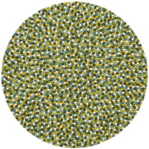 myfelt Filzkugelteppich rund, 100% Schurwolle