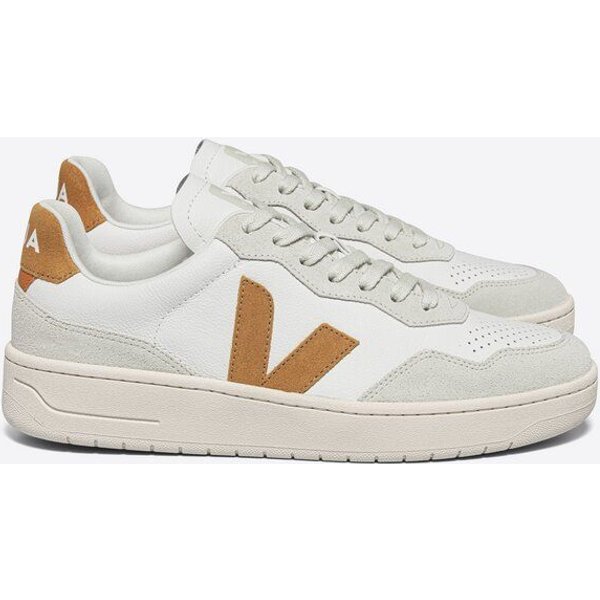 Veja Damen-Sneakers V-90 Leather White Umber