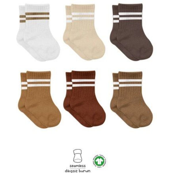 bistyle Socken 6er-Pack für Babys Babysocken Jungen Mädchen Kurzsocken gerippt