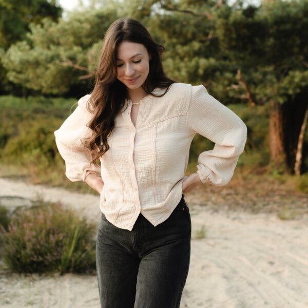 NORDLICHT Musselin Bluse Emi-Langarm aus 100% Bio-Baumwolle