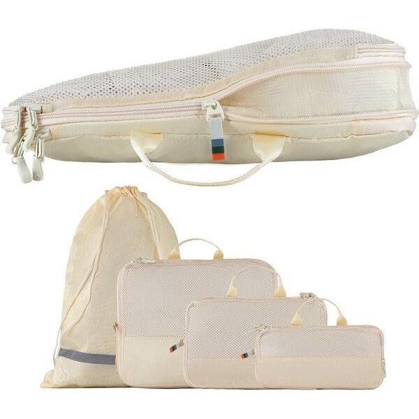 TRAVEL DUDE Packing Cubes, Packtaschen, Packwürfel, Kofferorganizer mit Kompression aus recycelten Plastikflaschen