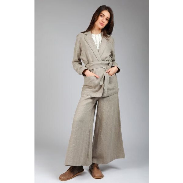 KNOTIUM KOKO Leinen Hosen und Blazer-Set