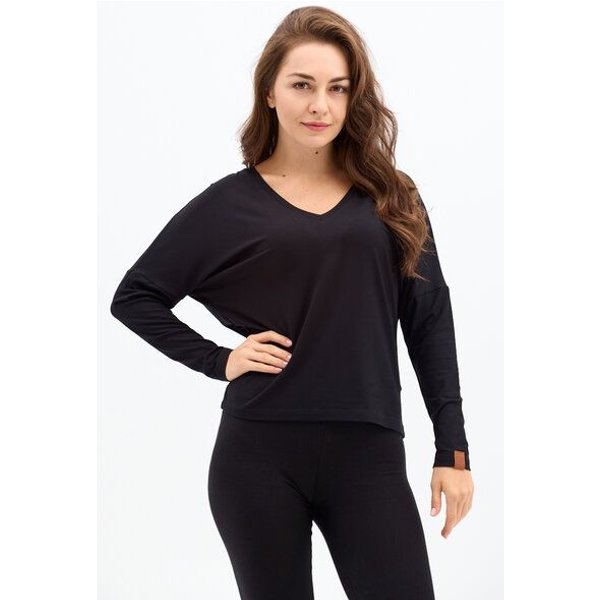 KOKOworld Bluse Saja Reversible Schwarz aus Viskose EcoVero