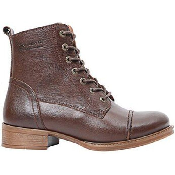 Ten Points gefütterte Schnürstiefel, Pandora Boots, vegetabil gegerbtes Leder