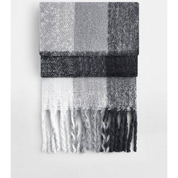 Beechfield Karierter Winterschal Oversize (223 x 33 cm) weiches Material