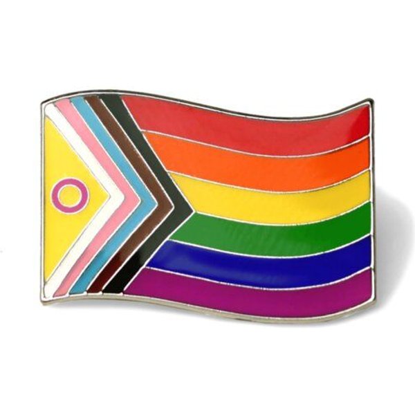 roots of compassion Anstecker Pride - Pin, Regenbogen, Progress-Fahne, queer, trans, LGBTQ