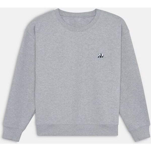 Natural Vibes Sweater Panda | 100% Bio Baumwolle | GOTS-zertifiziert | Graues Sweatshirt | Damen