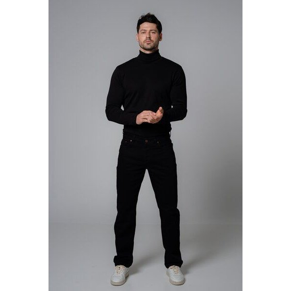 Feuervogl fv-Mi:lo Straight Cut | Medium Waist | Stay Black Denim