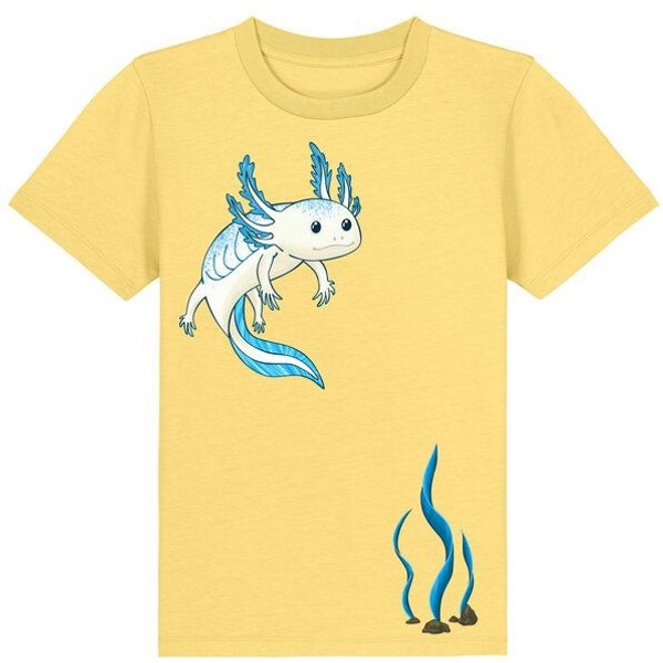 Spangeltangel Kinder-T-Shirt "Axolotl", Bio-Baumwolle, bedruckt