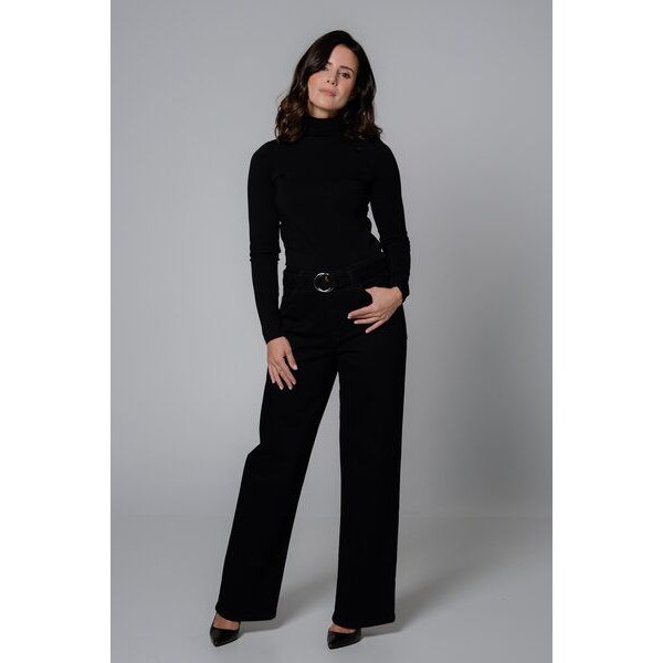 Feuervogl fv-Flor:ence Wide Leg | High Waist | Stay Black Denim