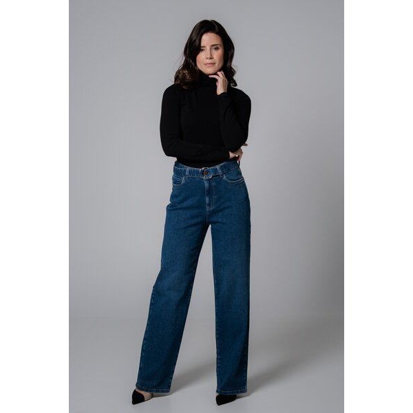 Feuervogl fv-Flor:ence Wide Leg | High Waist | Medium Blue