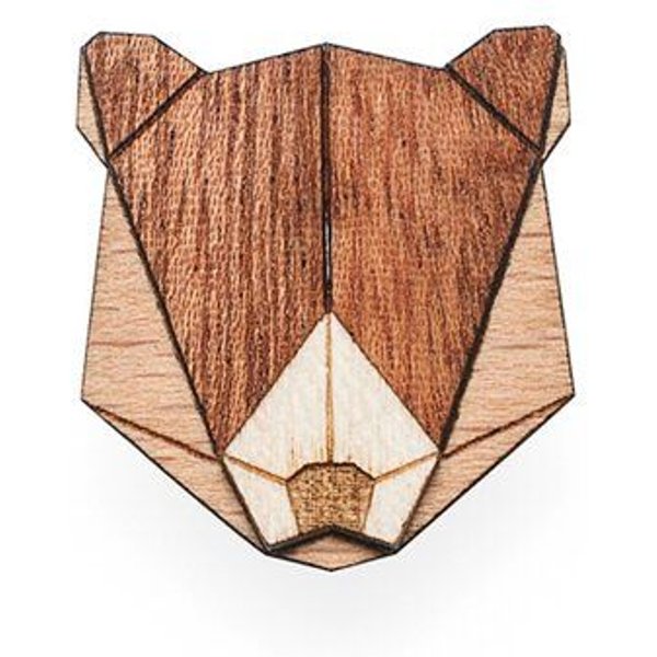 BeWooden Brosche aus Holz "Bear Brooch" | Mode Schmuck