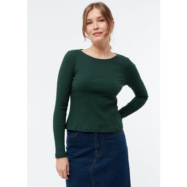 Givn Berlin Longsleeve GBROSA mit U-Boot Ausschnitt aus Bio-Baumwoll Rippjersey