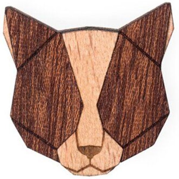 BeWooden Brosche aus Holz - Rote Katze | Mode Schmuck