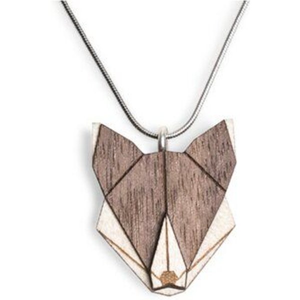 BeWooden Halskette Wolf | Kette mit Anhänger aus Holz