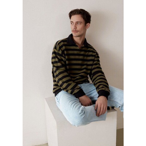 Givn Berlin Gestreifter Sweater GBBELA aus recycelter Baumwolle mit Kragen