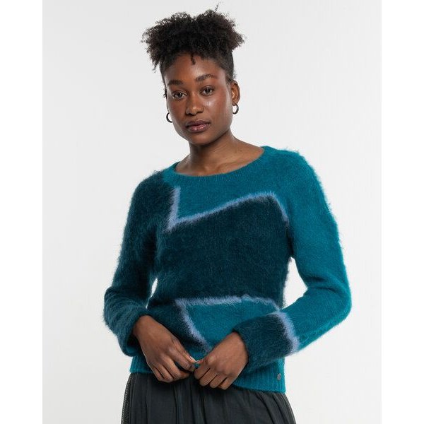 Alma & Lovis Color-Block Pullover aus gebrushtem Alpakastrick | Jaquard Pulli