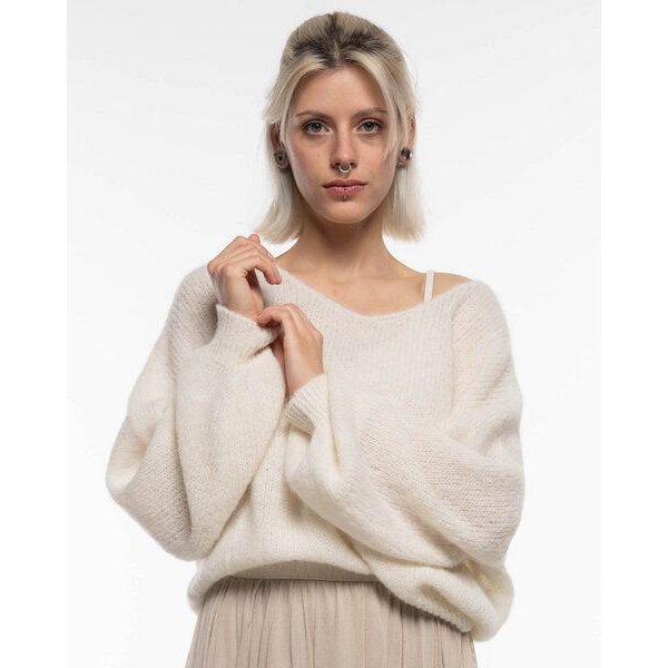 Alma & Lovis Leichter Pullover im Loose-Fit aus zartem Alpakastrick | Light V-Neck