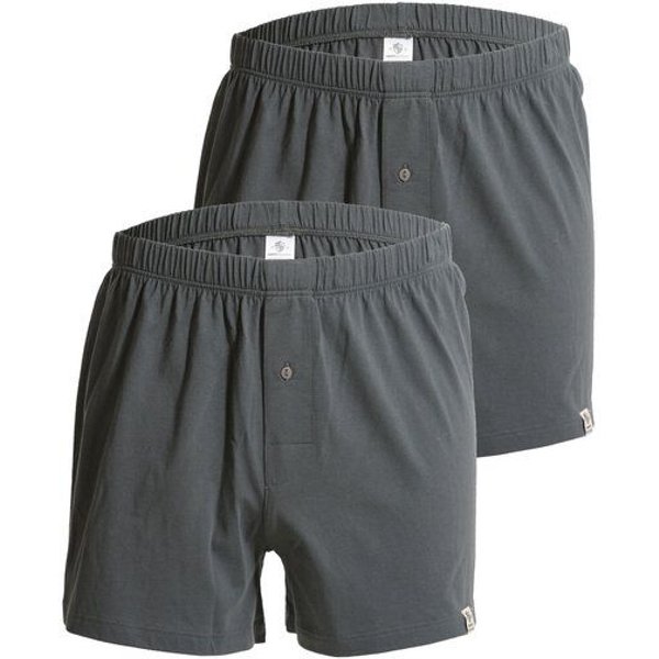 Haasis Bodywear Herren Jersey Boxer, mit Knopfleiste, 2er Pack, Single-Jersey