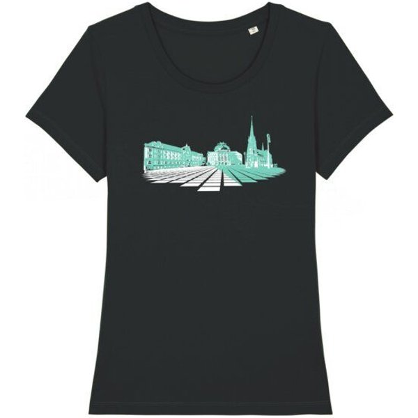 Spangeltangel Damen T-Shirt „Opernplatz“, für Frauen, Stadt, bedruckt, Biobaumwolle
