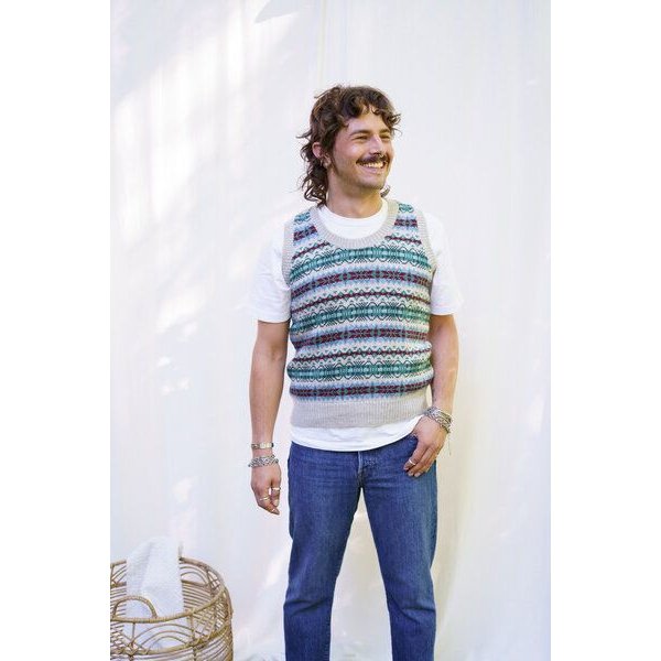 Haus of Namaste Fair-Isle-Pullover in Haferflocken und Waldgrün | 100 % handgesponnene Lammwolle | Nachhaltig und ethisch