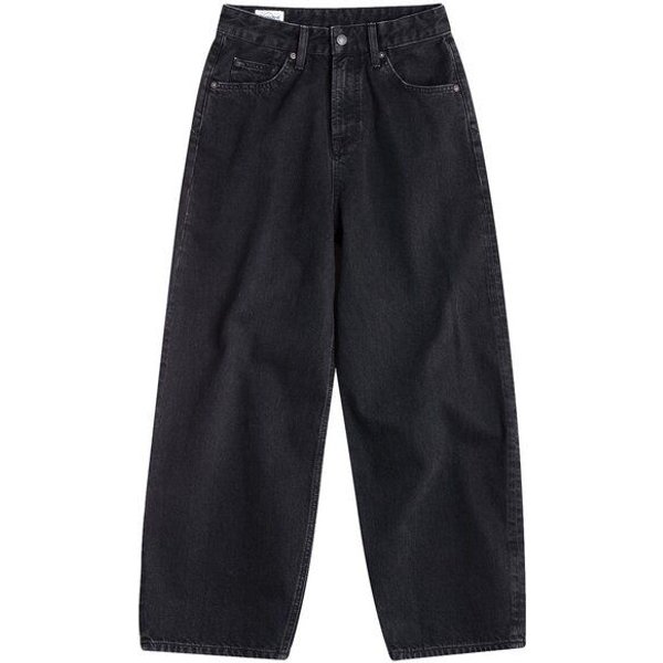 Kings Of Indigo Jeans Leila Cropped - High Waist Balloon Shape - Holo Black Used