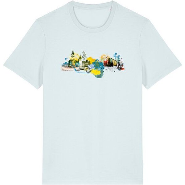 Spangeltangel bedrucktes T-Shirt, Chemnitz, nachhaltig, Stadt, Herren, Damen, Unisex, Biobaumwolle