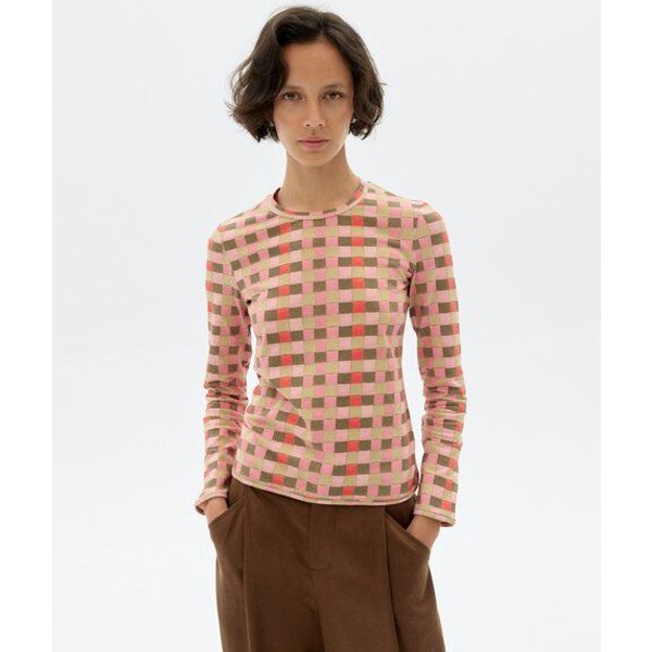 thinking mu Brisa Longsleeve mit geometrischem Muster