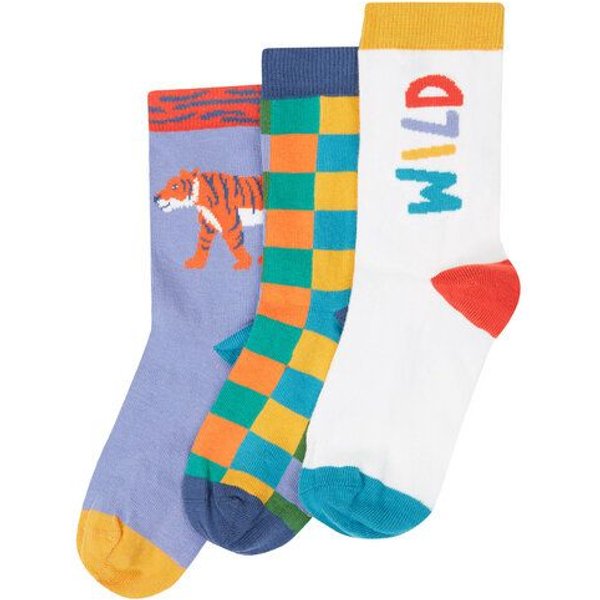 Frugi Kindersocken in Dreierpack mit Stay Wild
